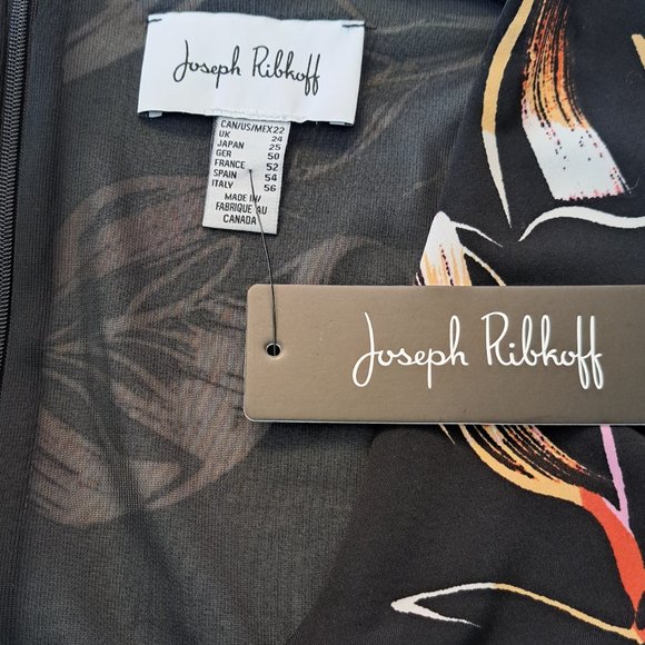 JOSEPH RIBKOFF Canada NWT dress Sz 12 FAUX-WRAP waist ribbon MADE in BULGARIA - Picture 10 of 15